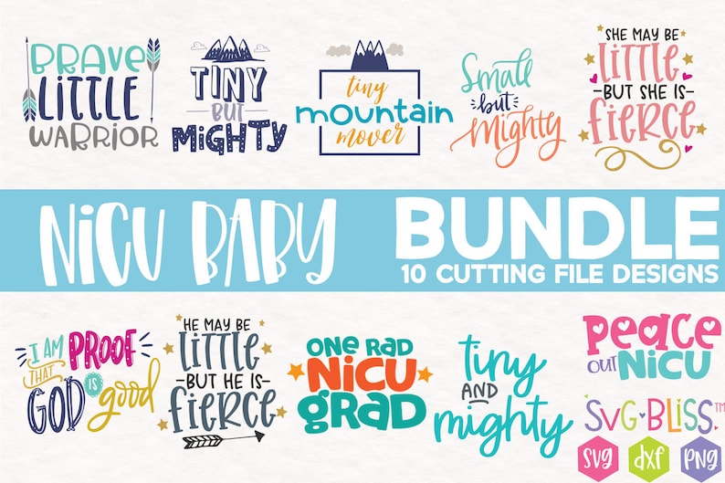 NICU Grad Preemie Baby SVG Bundle image 1