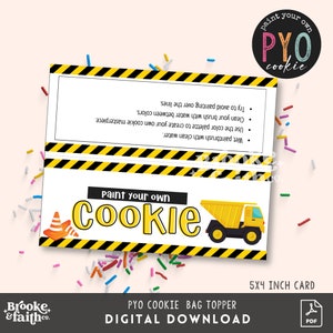Etiqueta para galletas PYO / Adorno para bolsas de galletas para pintar usted mismo de 5 pulgadas / Etiquetas para paquetes de galletas PYO para imprimir y descargar digitalmente