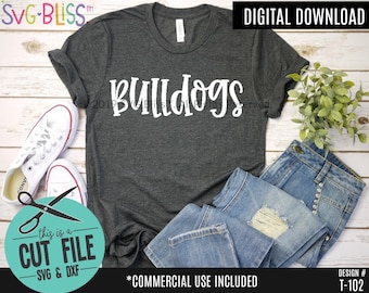 Bulldogs SVG gesneden bestand - teamgeest mascotte naam SVG voor Cricut of silhouet, schoolsportteam Bulldogs