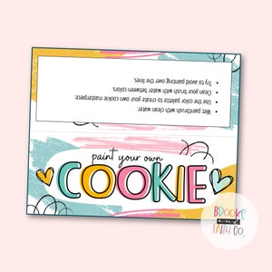 Paint Your Own Cookie Tag Topper 5x4 Inch PYO Cookie Bag Folding Tag Printable Digital Download PDF image 6