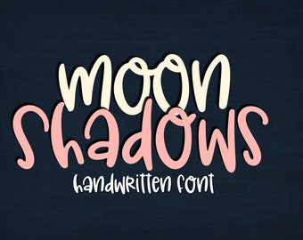 Moon Shadows Handwritten Font for Goodnotes Digital Planner Journal, Neat Handwriting Planner Fonts, Procreate Font