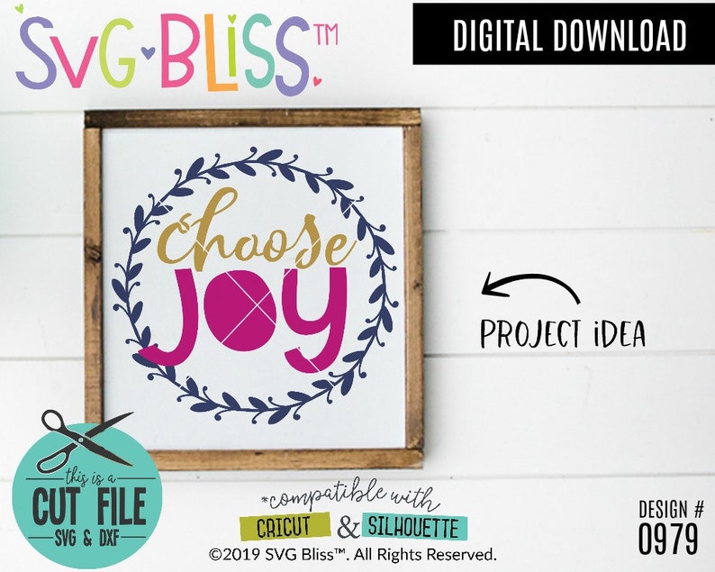 Download Choose Joy SVG DXF Cut File for Cricut or Silhouette | Etsy
