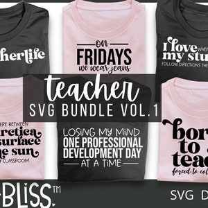Lustiges Lehrer SVG-Bundle | Lehrer T-Shirt Design Digitaler Download Bundle