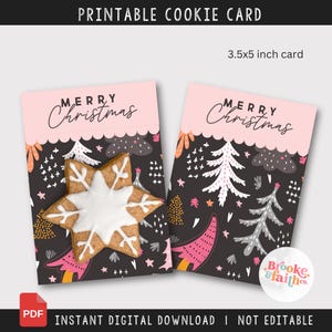 Druckbare Weihnachtskeks-Karte, Cookie-Backer-Karte für Cookie-Verpackung, Cookie-Backing-Karte 3.5 x 5 inch, bereit zum Drucken der PDF-Datei