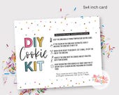 DIY Cookie Kit Instructions Card, Printable Cookie Decoration Directions PDF Digital Download, Birthday Cookie Party Kit Instruction Card