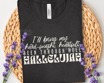 Hard Fought Hallelujah PNG, Trendy Retro Christian Png for T-Shirts, Worship Png File Digital Download