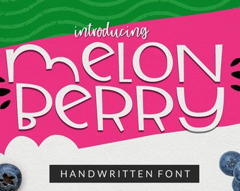 Melonberry Handwritten Font Download, Smooth Cut-Friendly Font for Cricut & Silhouette, TTF and OTF Installable Font