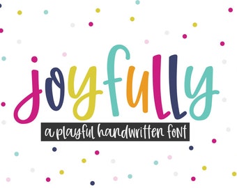 Joyfully Font | Handwritten Font Digital Download | Fonts for Cricut | Installable TTF and OTF Font File