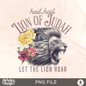 Lion of Judah PNG, Boho Christian Png File for Christian Shirts, Jesus Png