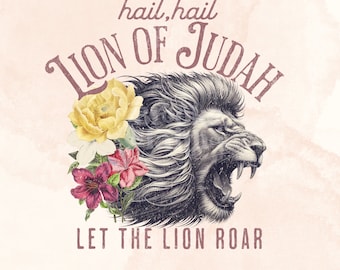 Lion of Judah PNG, Boho Christian Png File for Christian Shirts, Jesus Png