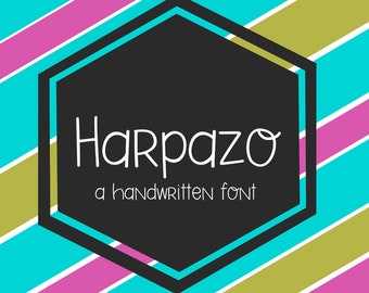 Digital Font Download- Harpazo Sans, Handwritten Font, Open Type OTF, Commercial Use Desktop License, Typeface, Installable