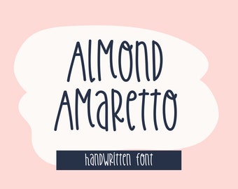 Almond Amaretto Handwritten Font | Smooth Skinny Font for Crafters