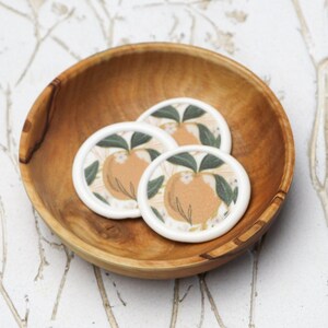 Orange Tangerine Wax Seals: Handmade Vellum Wedding Invitation