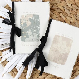 His and Hers Custom Vow Book Set of 2 | Love Letter of Our Vows | Modern Floral Earthtone Booklets for Vow Renewals | Bridal Shower Gift Set