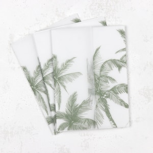 Green Palm Trees Vellum Wrap | Digital 5X7 Beach Vellum Wrap for Wedding Invites | Tropical Vellum Jackets | Printable Beach Palm Tree Wraps