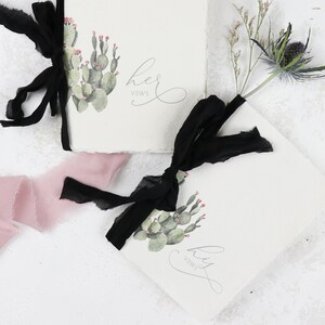 Custom Desert Wedding Vow Books | Elopement Vow Books | Green Vow Book Set  | Desert Vow Books | Cactus Vow Books | Personalized Vow Books