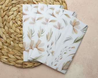 Earth Tone Soft Floral DIY Vellum Wrap | 5X7 Floral Vellum Wrap for Wedding Invites | Printed Vellum Wedding Invitations | Garden Invites