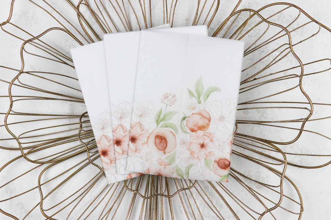Peach Vellum DIY Vellum Wrap 5X7 Floral Vellum Wrap for Etsy