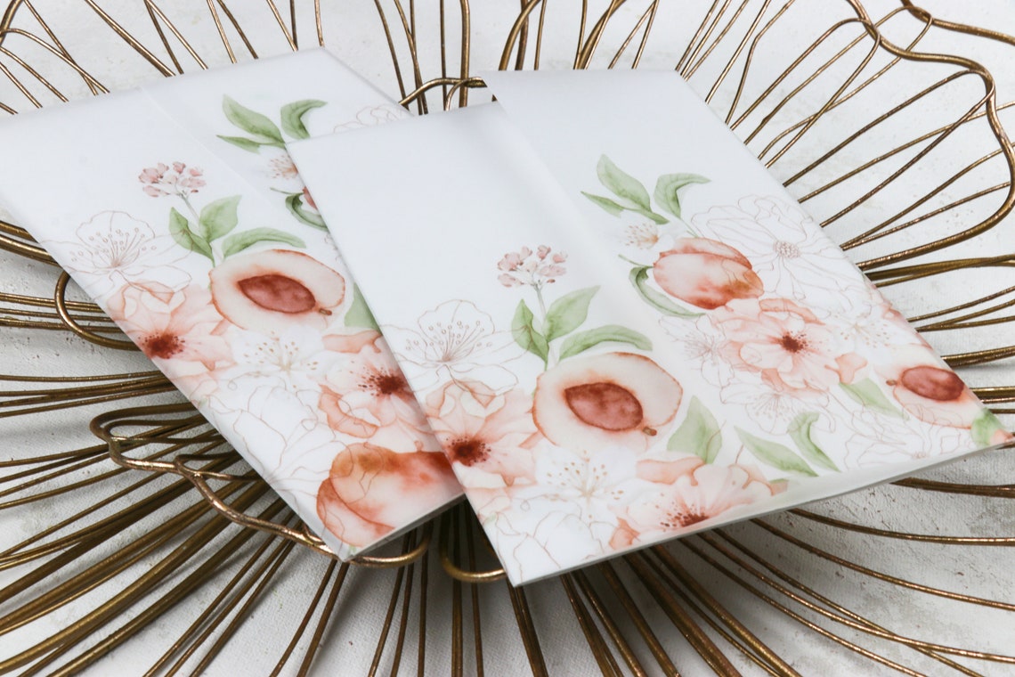 Peach Vellum DIY Vellum Wrap 5X7 Floral Vellum Wrap for Etsy