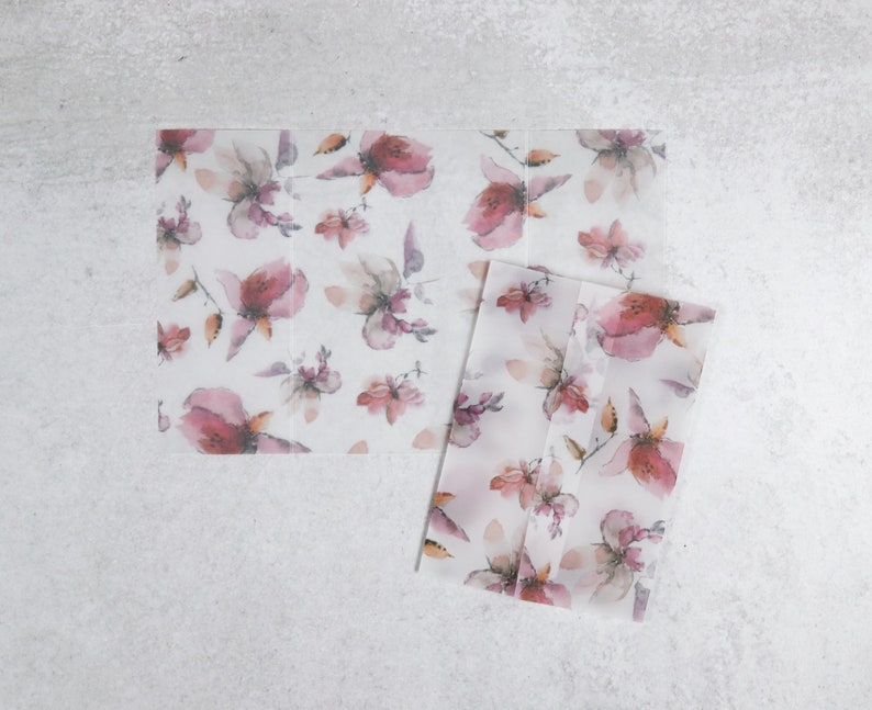Vellum Jacket Vellum Wrap Floral Stem Vellum Wrap 5x7 Etsy