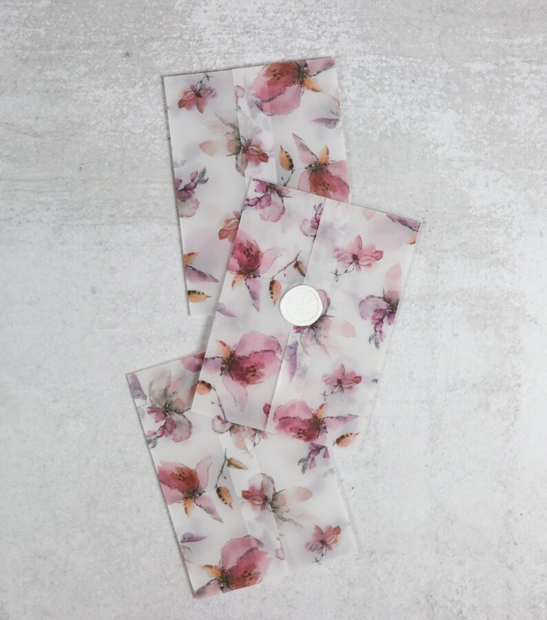 Vellum Jacket Vellum Wrap Floral Stem Vellum Wrap 5x7 Etsy