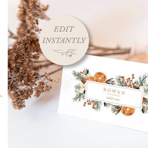 Fall Floral Garden Wedding Escort Card Template | Wedding Escort Card | Elegant Floral Escort Card Template | Bridal Shower Template