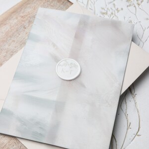 Pastel Brushstroke Vellum Wrap: 5x7 Wedding Invitation Overlay