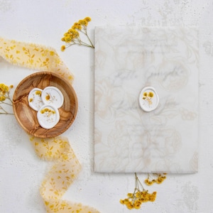 Beige Rose Vellum Jacket: 5x7 Floral Wedding Invitation Wrap