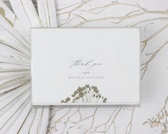 Elegant Wedding Thank You Card with Envelopes | Dandelion Thank You Card Set for Wedding and Events | Chic Thank You Pack Gift Set