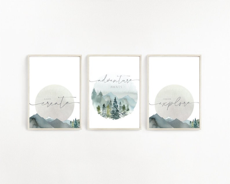 Adventure Awaits Set Nursery Wall Art Digital Download Etsy