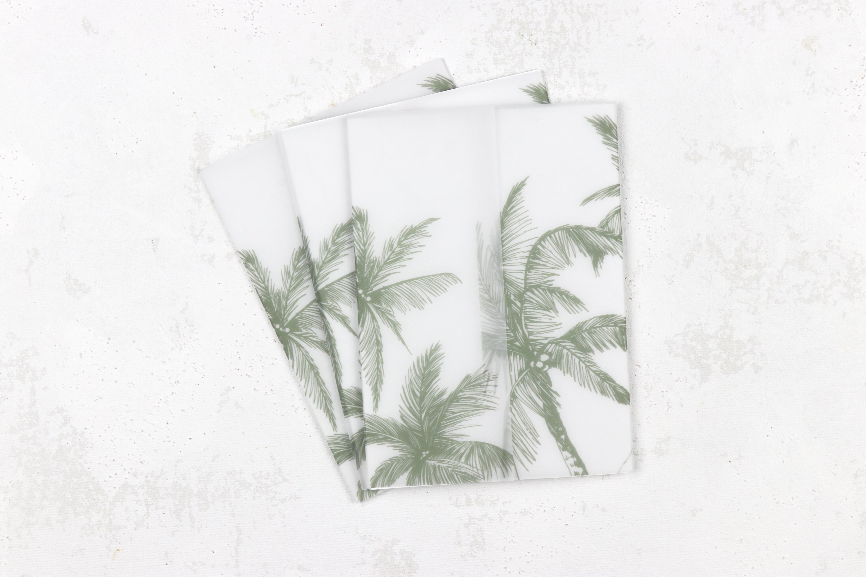 Green Palm Trees Vellum Wrap | Digital 5X7 Beach Vellum Wrap for Wedding Invites | Tropical Vellum Jackets | Printable Beach Palm Tree Wraps