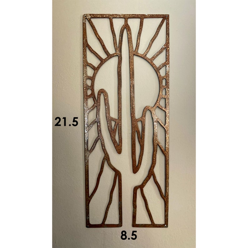 Metal Wall Art Cactus and Sun Metal Wall Sculpture Metal Etsy