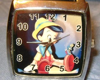 Disney Pinocchio Watch / Square Face / Birthday gift / Christmas gift / collectible / collectible / MINT Condition / Never Worn