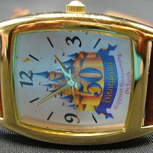 Vintage Disneyland 50th Anniversary Watch / Original Tin / Never Worn / Mint / Birthday / Christmas / collectible
