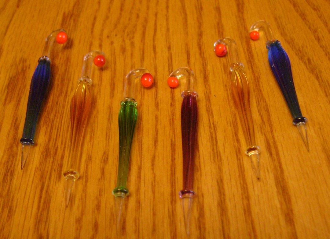 Vintage Glass Umbrella Cocktail Picks / Art Deco / Collectible / Mother