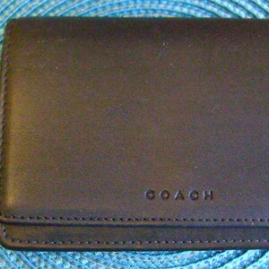 Coach C Logo Black Monogram Leather Wallet & Coach Logo Plum