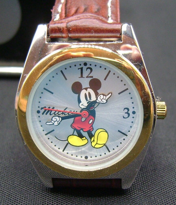 Vintage MZ Berger Mickey Mouse Watch molded Hands Mint Never Worn Collectible Birthday Gift Christmas Gift FREE Shipping Etsy