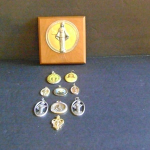 Collection of Religious medals / Plaque of the Blessed Mother / religious necklace charms / Birthday / collectible