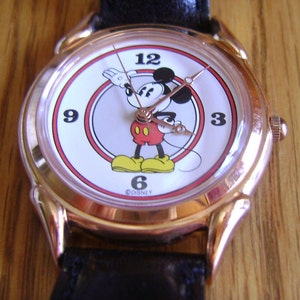 Vintage Disney Lorus Mickey Mouse watch / Pie Eyed / Rare / Rose gold face / Birthday / Christmas gift / Never worn