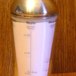 Vintage Glas Cocktail-Shaker mit Rezepten für Getränke / Sammlerstück / Geburtstagsgeschenk / Muttertagsgeschenk / Barzubehör / Barwagen / Barwagen
