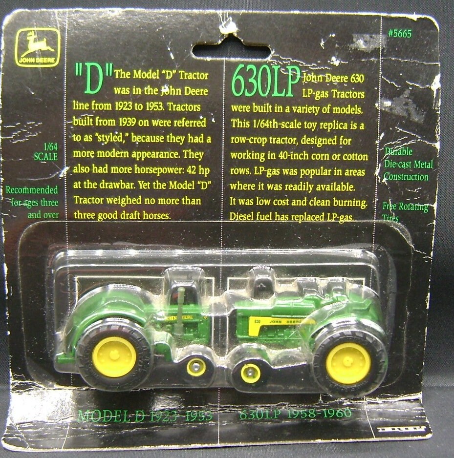 Vintage John Deere Model D 630 LP Gas Tractor Die Cast 1/64