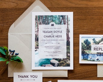 Portland Oregon Wedding Invitations | Mt. Hood Wedding Invitations | Mountain Wedding | Woodsy Invitation | Outdoor Invitations