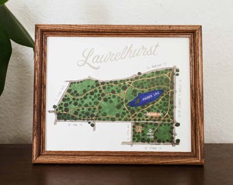 Laurelhurst Park Map Art Print