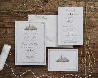 Custom Skyline Wedding Invitations | Chicago Wedding | New York Invitations | Handpainted Wedding | City Wedding