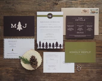 Custom Trees Wedding Suite | Outdoor Wedding | Forest Invitations | Wedding Monogram