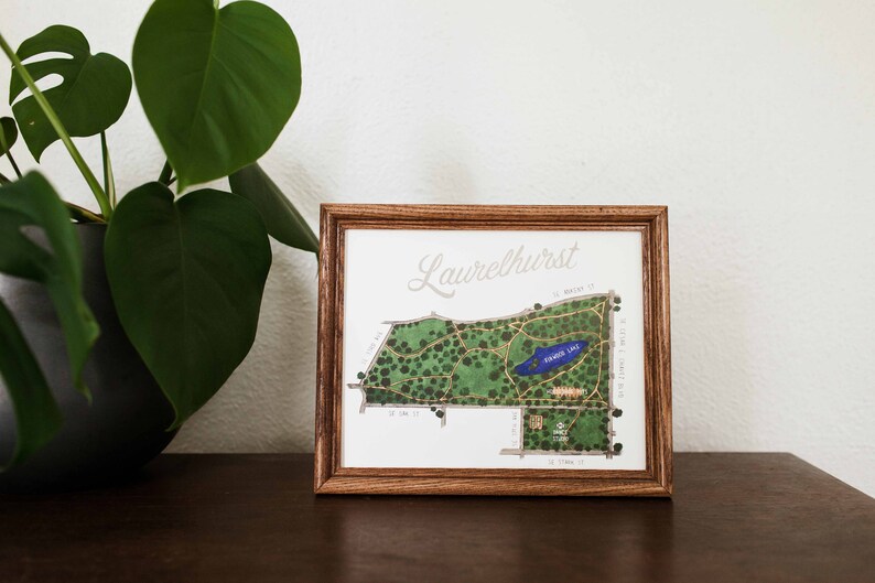 Laurelhurst Park Map Art Print - Etsy