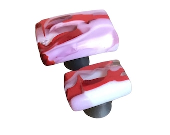 Peppermint Candy Knob: Red, white and pink cabinet knobs