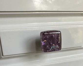 Plum Fairy - Bouton de meuble en verre personnalisé, fabriqué aux États-Unis, quincaillerie de cuisine, poignées de tiroir