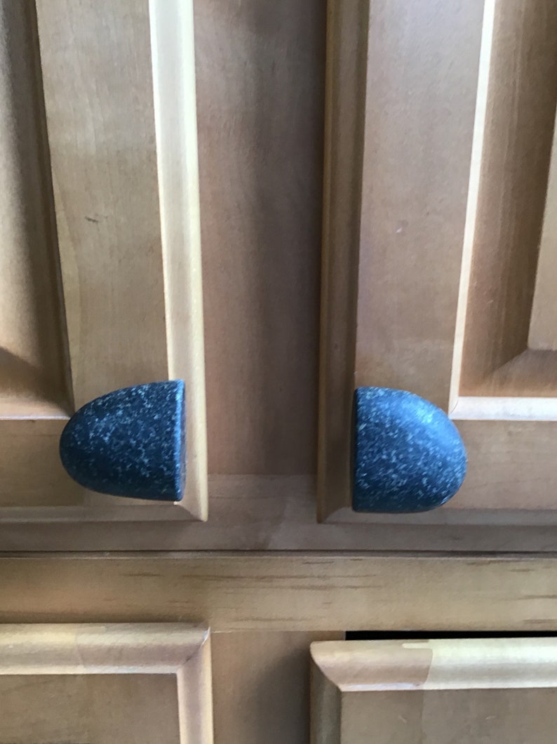 Sliced stone knobs made in USA great lakes rock Etsy