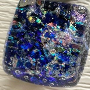 Galaxy Collection Glass Knob, Blue Purple and Silver Glass Knob, Kitchen Hardware Drawer Pulls